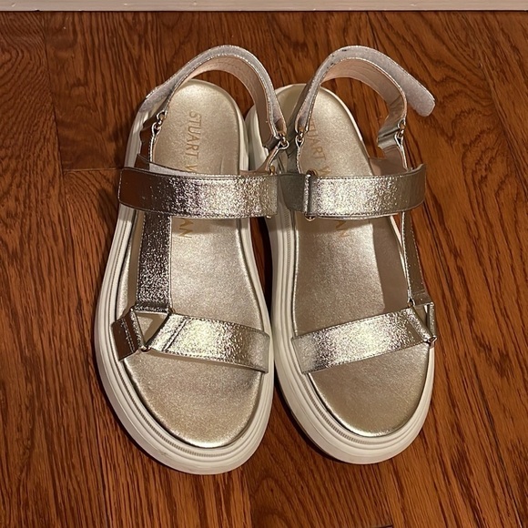 Stuart Weitzman Women’s Silver Zoelie Sandals Size 8.5 - Picture 2 of 8